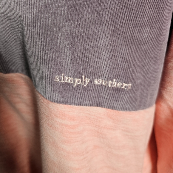 Simply Southern Fleece with Corduroy Chest 3/4 Zip Sweatshirt Top Shirt XXL - Picture 3 of 14